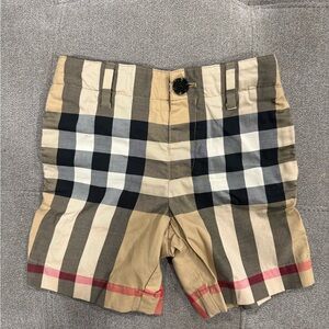Burberry Kids Plaid Shorts - Tan and Black